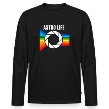 Photographie spatiale Observation des étoiles Télescope Astronomie - T-shirt manches longues Premium bio Homme - noir - Devant - Nico (187cm)