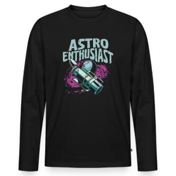Photographie spatiale Télescope d’observation des étoiles Astronomie - T-shirt manches longues Premium bio Homme - noir - Devant - Nico (187cm)