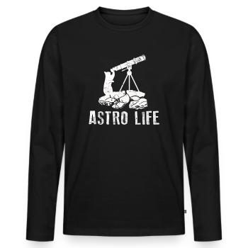 Photographie spatiale Télescope d’observation des étoiles Astronomie - T-shirt manches longues Premium bio Homme - noir - Devant - Nico (187cm)