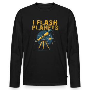 Photographie spatiale Télescope d’observation des étoiles Astronomie - T-shirt manches longues Premium bio Homme - noir - Devant - Nico (187cm)