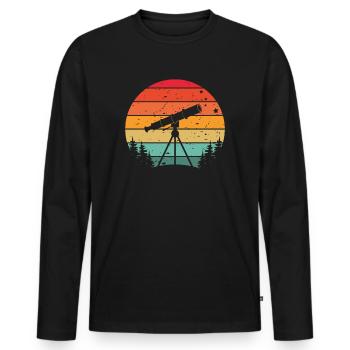 Photographie spatiale Télescope d’observation des étoiles Astronomie - T-shirt manches longues Premium bio Homme - noir - Devant - Nico (187cm)