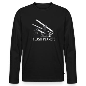 Photographie spatiale Télescope d’observation des étoiles Astronomie - T-shirt manches longues Premium bio Homme - noir - Devant - Nico (187cm)