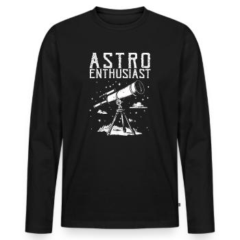 Photographie spatiale Télescope d’observation des étoiles Astronomie - T-shirt manches longues Premium bio Homme - noir - Devant - Nico (187cm)