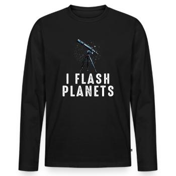 Photographie spatiale Télescope d’observation des étoiles Astronomie - T-shirt manches longues Premium bio Homme - noir - Devant - Nico (187cm)