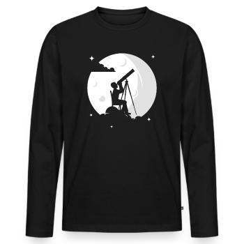Photographie spatiale Télescope d’observation des étoiles Astronomie - T-shirt manches longues Premium bio Homme - noir - Devant - Nico (187cm)