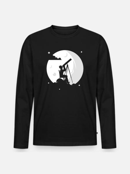 Space Photography Stargazing Telescope Astronomy - Men's Premium Organic Long Sleeve Shirt - black
