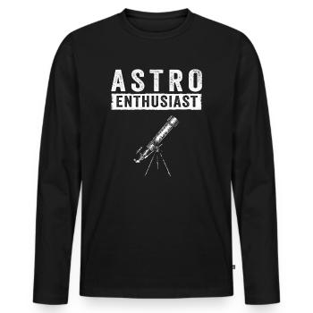 Photographie spatiale Télescope d’observation des étoiles Astronomie - T-shirt manches longues Premium bio Homme - noir - Devant - Nico (187cm)