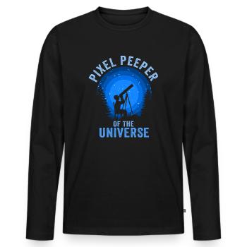 Photographie spatiale Télescope d’observation des étoiles Astronomie - T-shirt manches longues Premium bio Homme - noir - Devant - Nico (187cm)