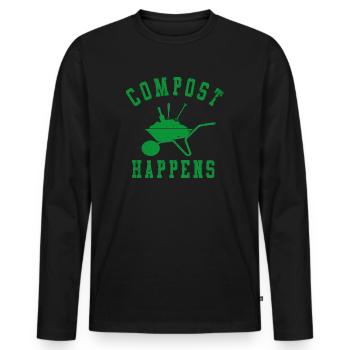 Wurm Farmer Wurmkompost Niedliche Männer Frauen Kompostieren - Männer Premium Bio Langarmshirt - Schwarz - Vorne - Nico (187cm)