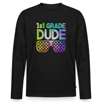 Professeur de maternelle Drôle Étudiant 1er Diplôme - T-shirt manches longues Premium bio Homme - noir - Devant - Nico (187cm)