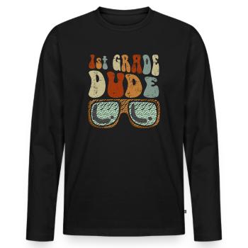 Professeur de maternelle Drôle Étudiant 1er Diplôme - T-shirt manches longues Premium bio Homme - noir - Devant - Nico (187cm)