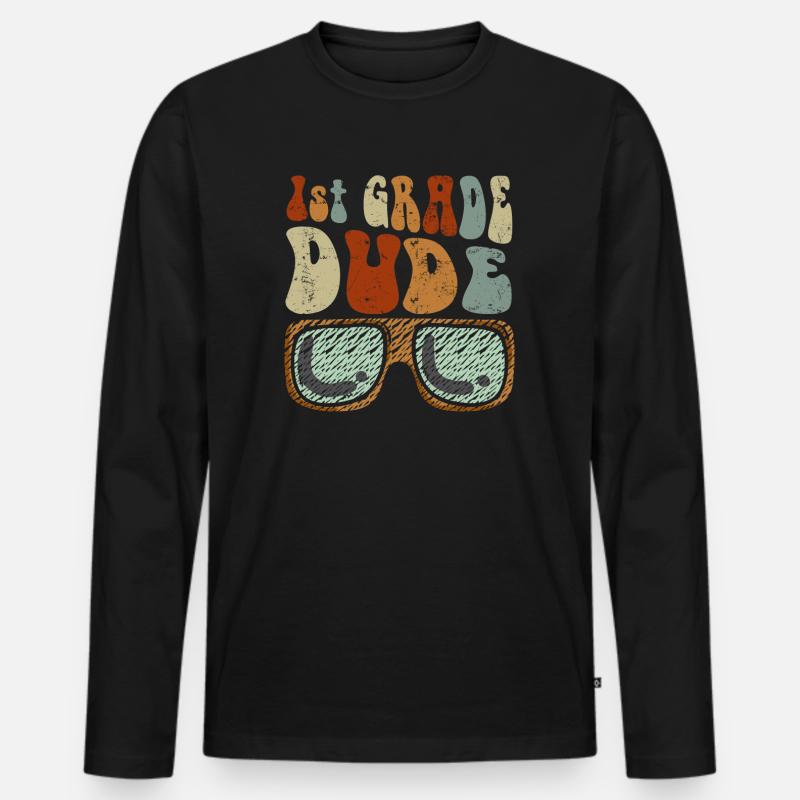 Kindergärtnerin Lustige Studentin 1. Abschluss - Männer Premium Bio Langarmshirt - Schwarz