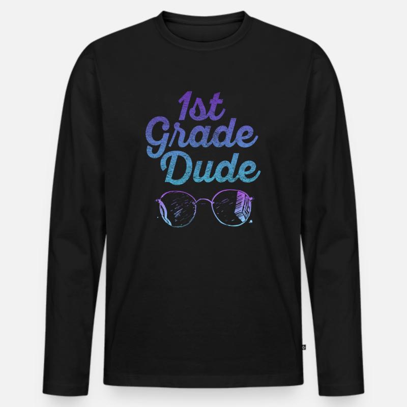 Kindergärtnerin Lustige Studentin 1. Abschluss - Männer Premium Bio Langarmshirt - Schwarz