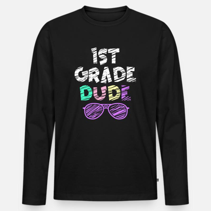 Kindergärtnerin Lustige Studentin 1. Abschluss - Männer Premium Bio Langarmshirt - Schwarz