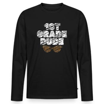 Professeur de maternelle Drôle Étudiant 1er Diplôme - T-shirt manches longues Premium bio Homme - noir - Devant - Nico (187cm)