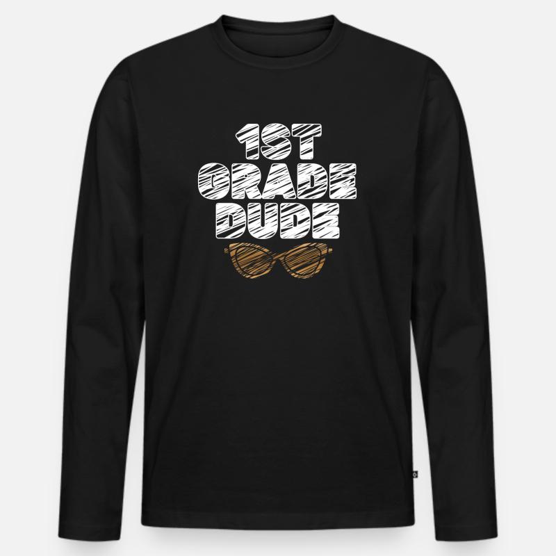Kindergärtnerin Lustige Studentin 1. Abschluss - Männer Premium Bio Langarmshirt - Schwarz