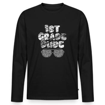 Professeur de maternelle Drôle Étudiant 1er Diplôme - T-shirt manches longues Premium bio Homme - noir - Devant - Nico (187cm)