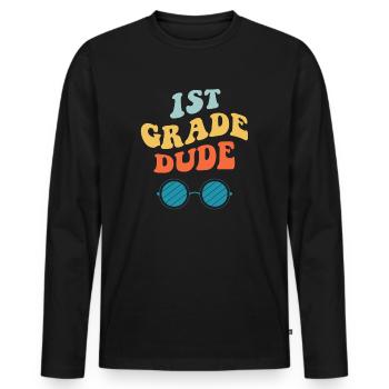 Professeur de maternelle Drôle Étudiant 1er Diplôme - T-shirt manches longues Premium bio Homme - noir - Devant - Nico (187cm)