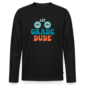 Kindergarten Teacher Funny Student 1st Graduation - Men's Premium Organic Long Sleeve Shirt - black - Front - Nico (187cm)
