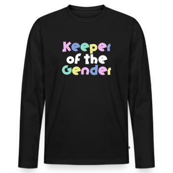 Keeper Of The Gender - Men's Premium Organic Long Sleeve Shirt - black - Front - Nico (187cm)