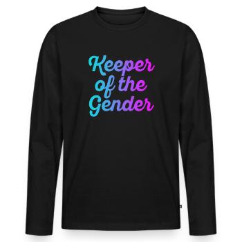 Keeper Of The Gender - Men's Premium Organic Long Sleeve Shirt - black - Front - Nico (187cm)