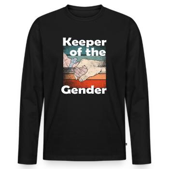 Keeper Of The Gender - Men's Premium Organic Long Sleeve Shirt - black - Front - Nico (187cm)