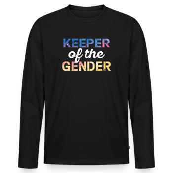 Keeper Of The Gender - Men's Premium Organic Long Sleeve Shirt - black - Front - Nico (187cm)