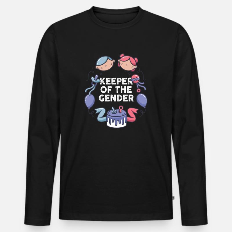 Hüter des Geschlechts - Männer Premium Bio Langarmshirt - Schwarz