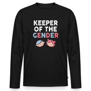 Keeper Of The Gender - Men's Premium Organic Long Sleeve Shirt - black - Front - Nico (187cm)