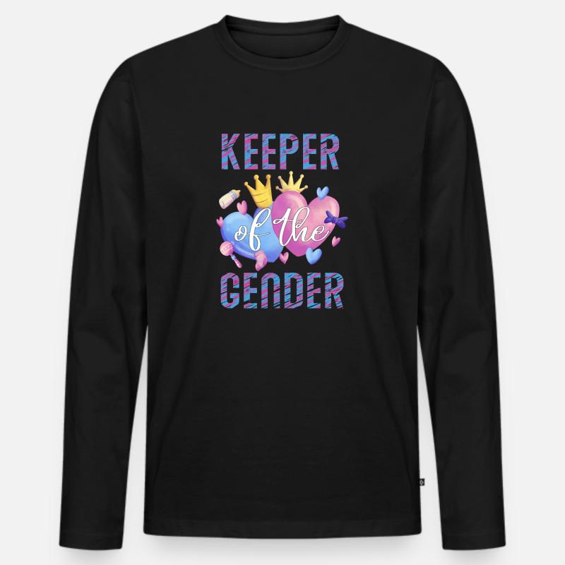 Hüter des Geschlechts - Männer Premium Bio Langarmshirt - Schwarz