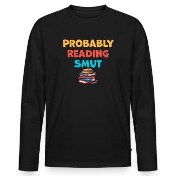 Wahrscheinlich Smut lesen Vintage-Bücher Schmutz - Männer Premium Bio Langarmshirt - Schwarz - Vorne - Nico (187cm)