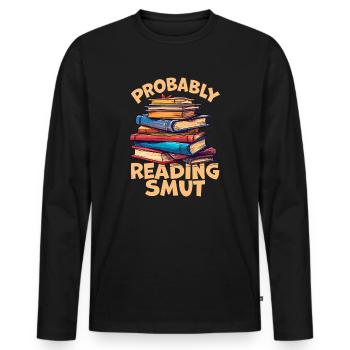 Wahrscheinlich Smut lesen Vintage-Bücher Schmutz - Männer Premium Bio Langarmshirt - Schwarz - Vorne - Nico (187cm)