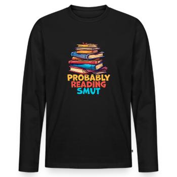 Wahrscheinlich Smut lesen Vintage-Bücher Schmutz - Männer Premium Bio Langarmshirt - Schwarz - Vorne - Nico (187cm)