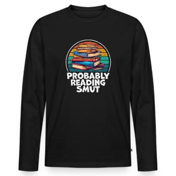 Wahrscheinlich Smut lesen Vintage-Bücher Schmutz - Männer Premium Bio Langarmshirt - Schwarz - Vorne - Nico (187cm)