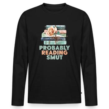 Wahrscheinlich Smut lesen Vintage-Bücher Schmutz - Männer Premium Bio Langarmshirt - Schwarz - Vorne - Nico (187cm)