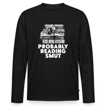 Wahrscheinlich Smut lesen Vintage-Bücher Schmutz - Männer Premium Bio Langarmshirt - Schwarz - Vorne - Nico (187cm)