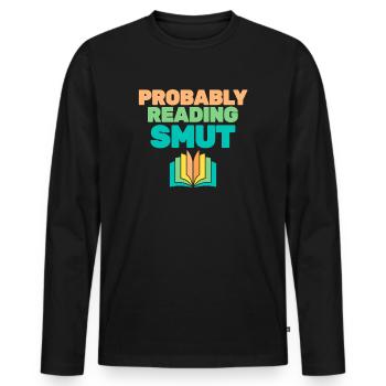Wahrscheinlich Smut lesen Vintage-Bücher Schmutz - Männer Premium Bio Langarmshirt - Schwarz - Vorne - Nico (187cm)