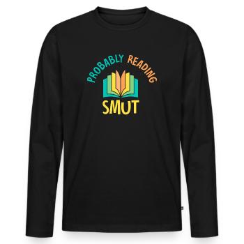 Wahrscheinlich Smut lesen Vintage-Bücher Schmutz - Männer Premium Bio Langarmshirt - Schwarz - Vorne - Nico (187cm)