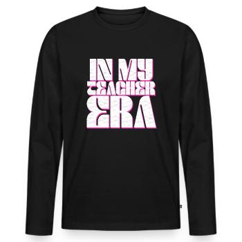 In meiner Lehrzeit Unterricht - Männer Premium Bio Langarmshirt - Schwarz - Vorne - Nico (187cm)