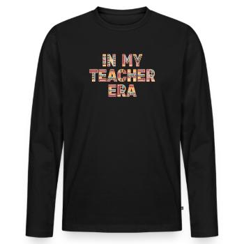 In meiner Lehrzeit Unterricht - Männer Premium Bio Langarmshirt - Schwarz - Vorne - Nico (187cm)