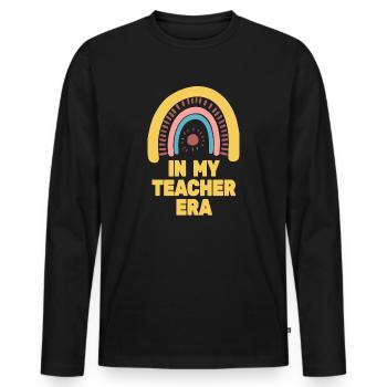 In meiner Lehrzeit Unterricht - Männer Premium Bio Langarmshirt - Schwarz - Vorne - Nico (187cm)