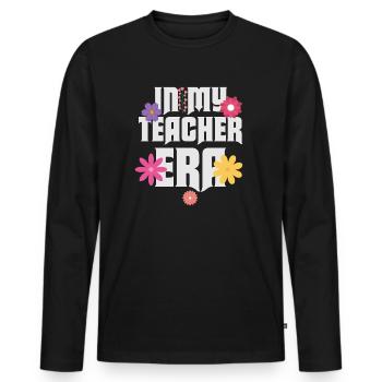 In meiner Lehrzeit Unterricht - Männer Premium Bio Langarmshirt - Schwarz - Vorne - Nico (187cm)