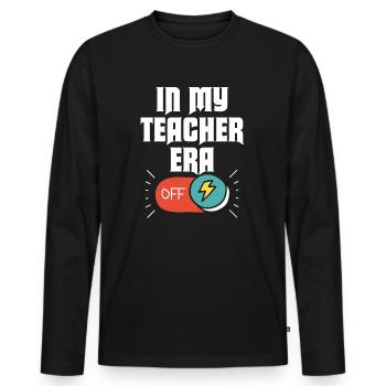 In meiner Lehrzeit Unterricht - Männer Premium Bio Langarmshirt - Schwarz - Vorne - Nico (187cm)