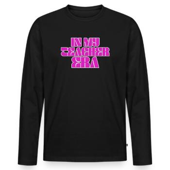 In meiner Lehrzeit Unterricht - Männer Premium Bio Langarmshirt - Schwarz - Vorne - Nico (187cm)