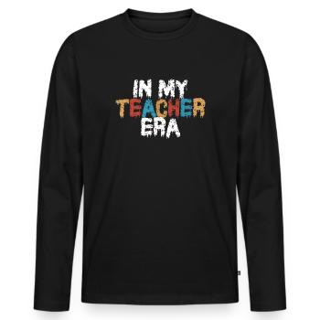 In meiner Lehrzeit Unterricht - Männer Premium Bio Langarmshirt - Schwarz - Vorne - Nico (187cm)