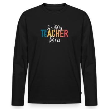 In meiner Lehrzeit Unterricht - Männer Premium Bio Langarmshirt - Schwarz - Vorne - Nico (187cm)