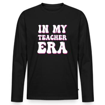 In meiner Lehrzeit Unterricht - Männer Premium Bio Langarmshirt - Schwarz - Vorne - Nico (187cm)