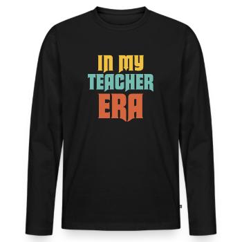 In meiner Lehrzeit Unterricht - Männer Premium Bio Langarmshirt - Schwarz - Vorne - Nico (187cm)