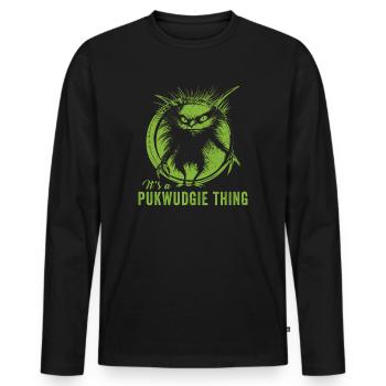 Pukwudgie Kryptide Folklore Mythen - Männer Premium Bio Langarmshirt - Schwarz - Vorne - Nico (187cm)