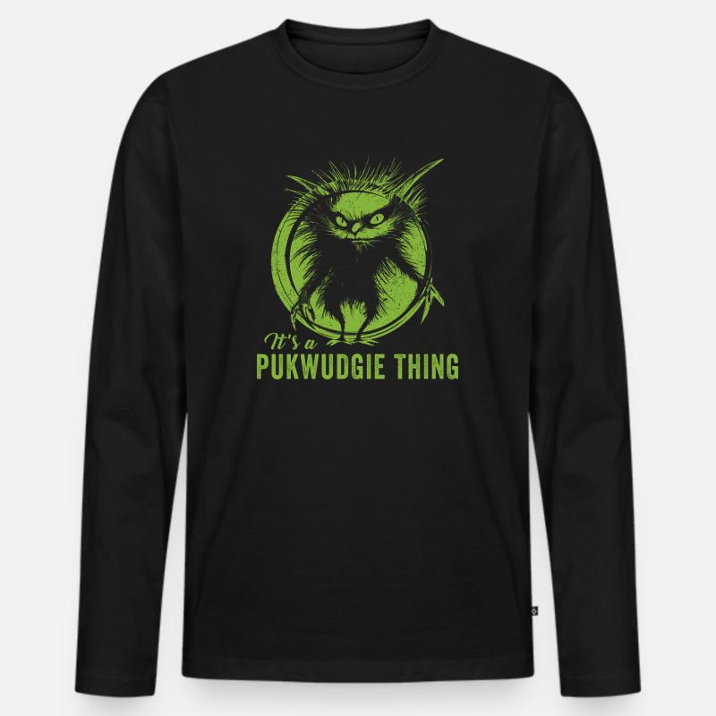 Pukwudgie Kryptide Folklore Mythen - Männer Premium Bio Langarmshirt - Schwarz